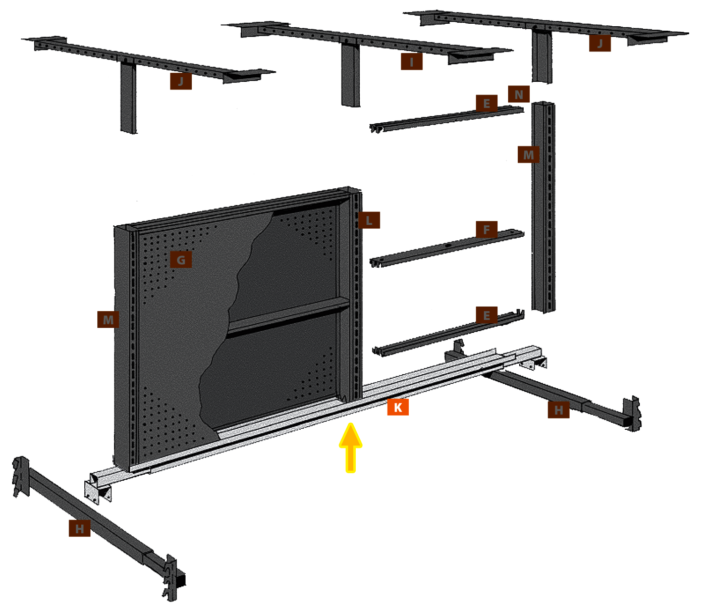 Pallet Rack Basic Upright Supports— Beam Length