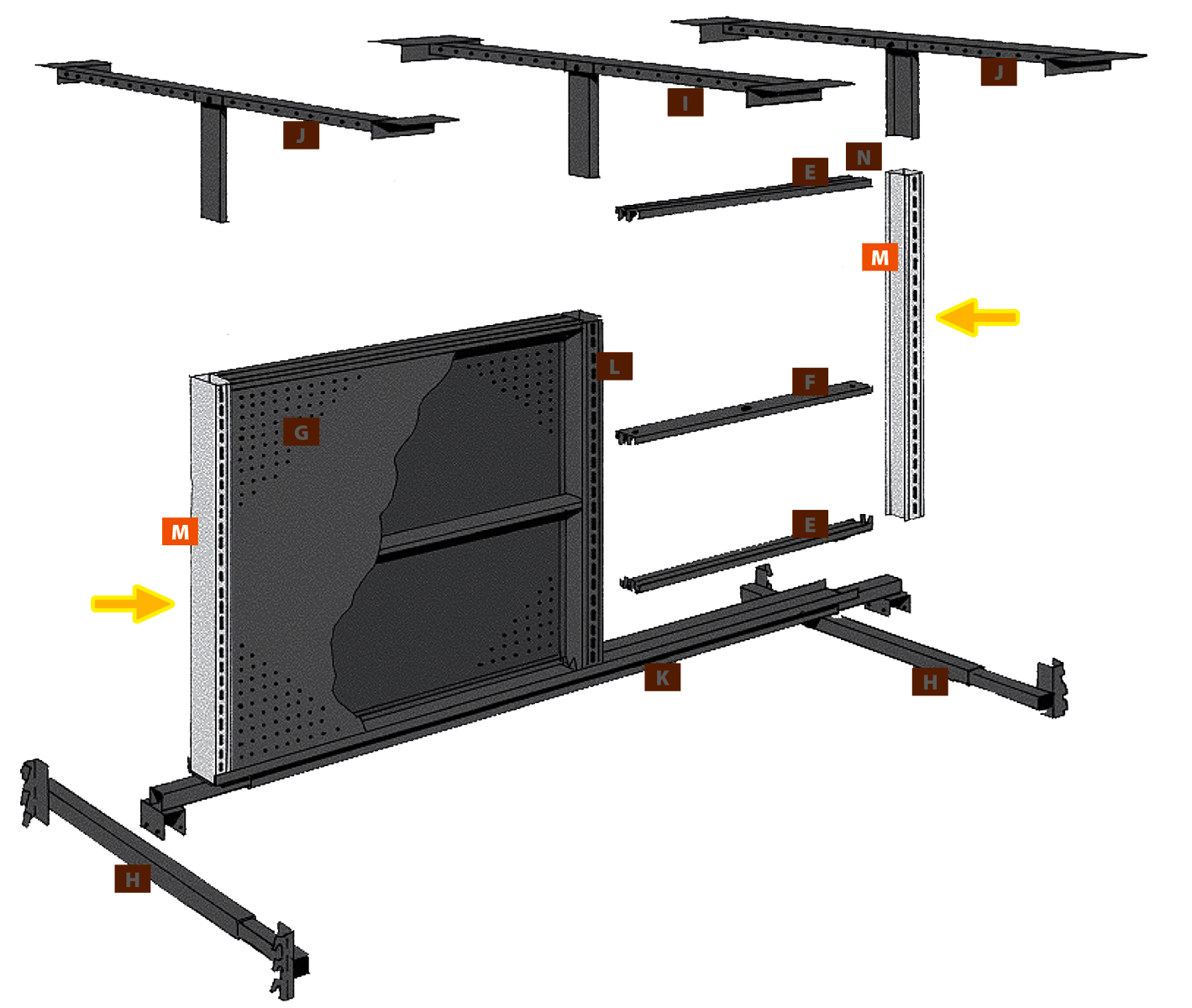 Pallet Rack Basic Upright— Flush Side