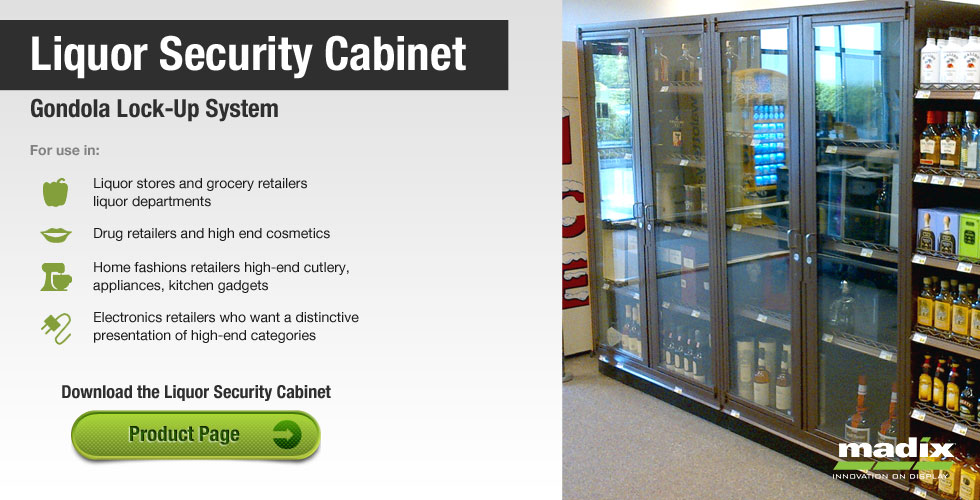 Liquor Security Cabinet Gondola Lock-Up System by Madix