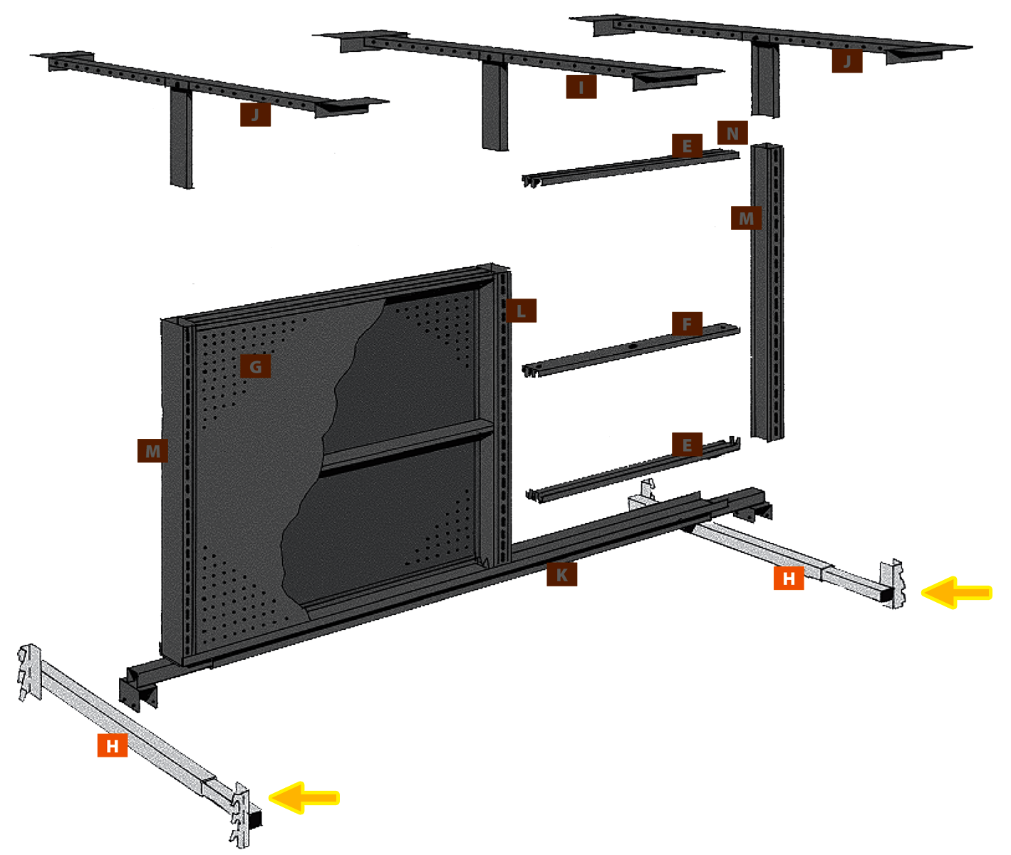 PRBUNDS-(ND)-Pallet Rack Basic Upright Supports
