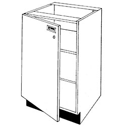 Pharmacy Wood Locking Door Unit with Two Shelves