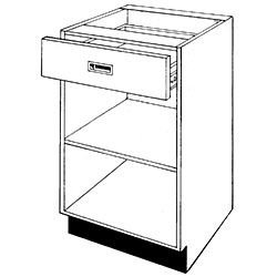 Pharmacy Wood Open Unit with Drawer and One Shelf